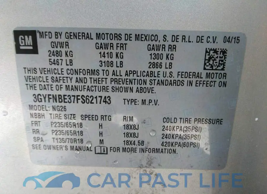 3GYFNBE37FS621743# 9