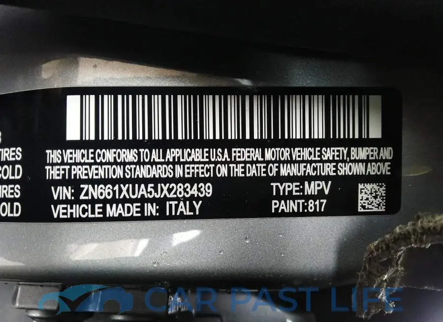 ZN661XUA5JX283439# 9