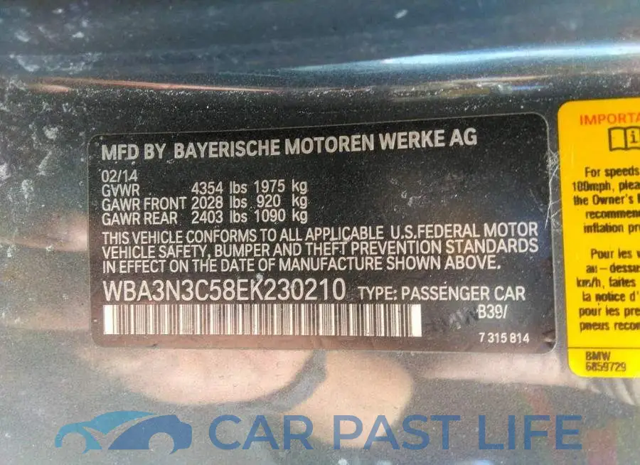 WBA3N3C58EK230210# 9