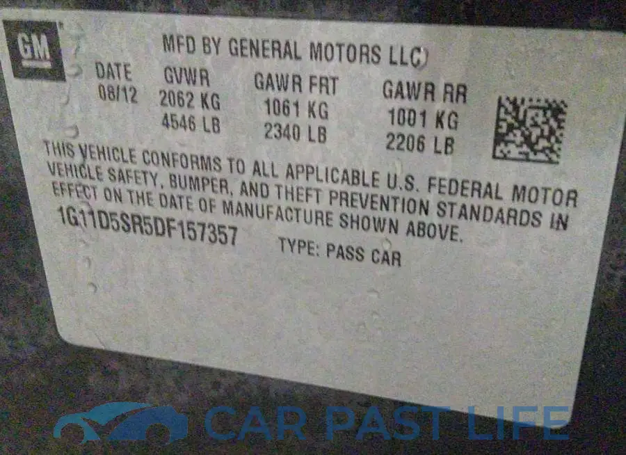 1G11D5SR5DF157357# 9