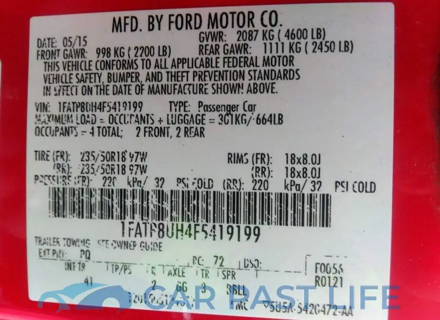 1FATP8UH4F5419199# 9