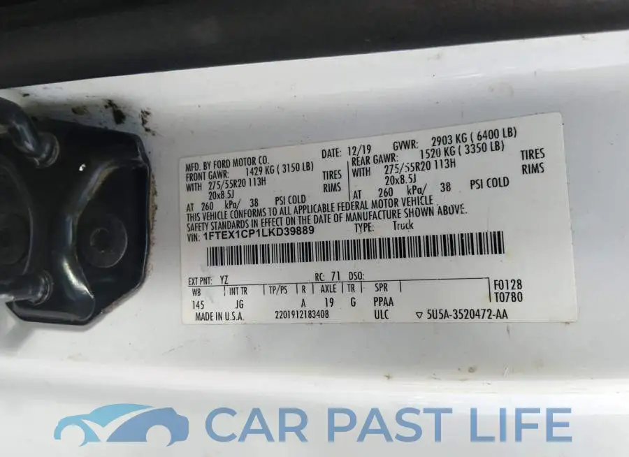 1FTEX1CP1LKD39889# 9