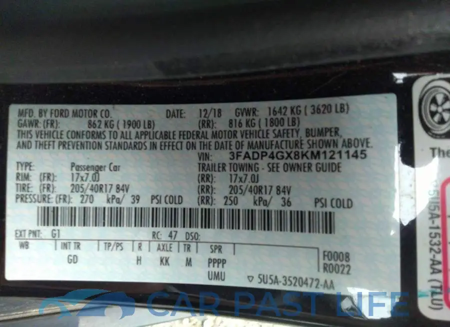 3FADP4GX8KM121145# 9