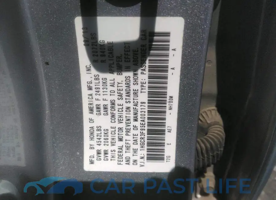 1HGCR3F95EA003179# 9