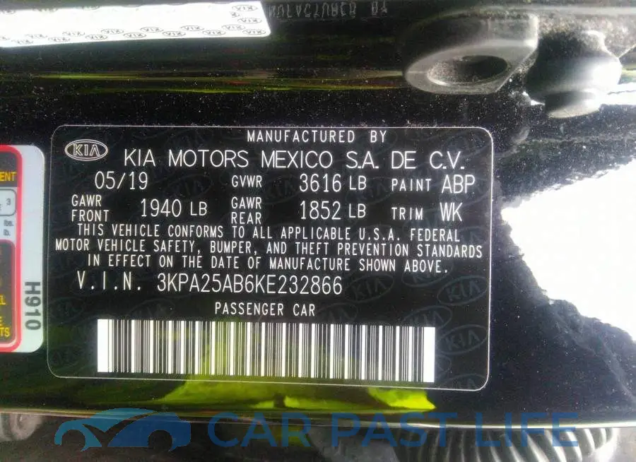 3KPA25AB6KE232866# 9