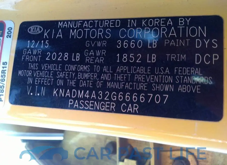 KNADM4A32G6666707# 9