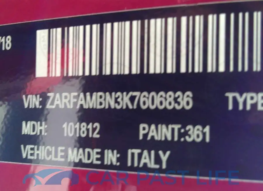 ZARFAMBN3K7606836# 9
