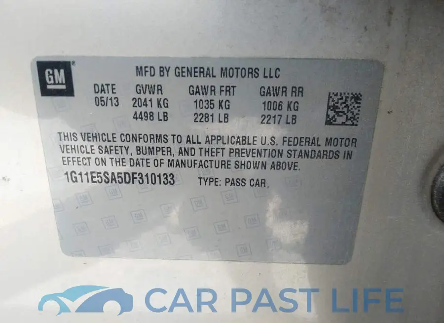 1G11E5SA5DF310133# 9