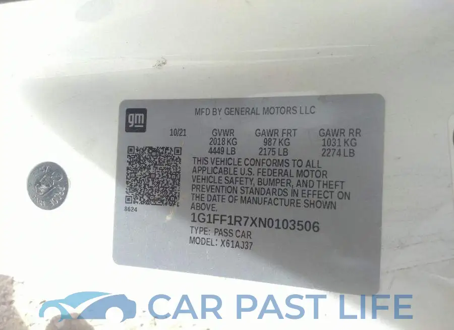 1G1FF1R7XN0103506# 9