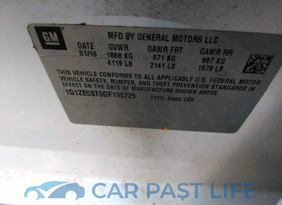 1G1ZE5ST0GF195725# 9