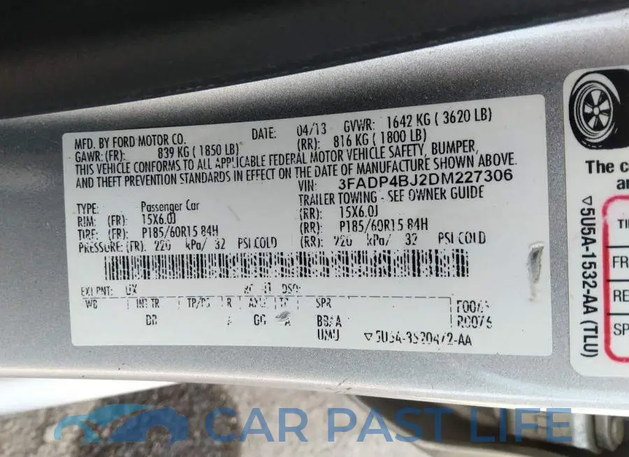 3FADP4BJ2DM227306# 9