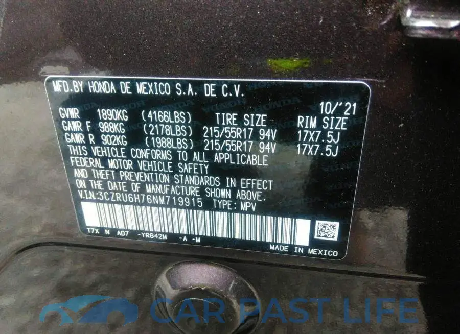 3CZRU6H76NM719915# 9