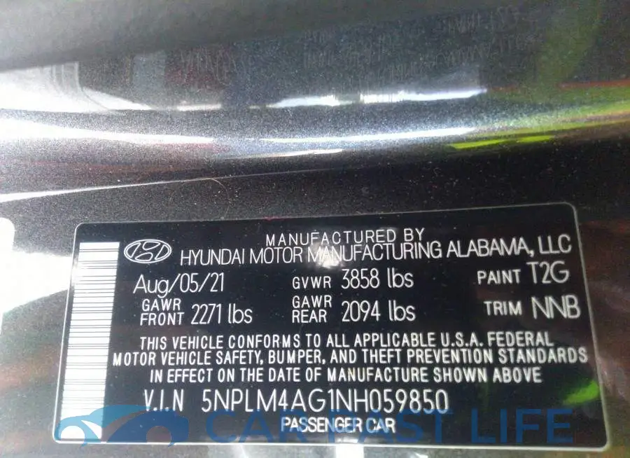 5NPLM4AG1NH059850# 9
