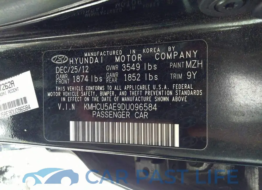 KMHCU5AE9DU096584# 9