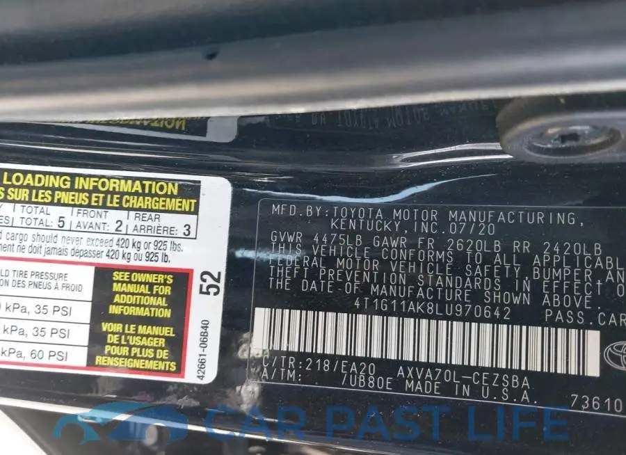 4T1G11AK8LU970642# 9