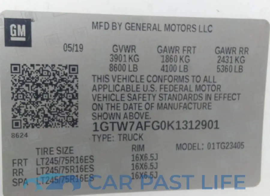 1GTW7AFG0K1312901# 9