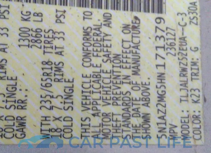 5N1AZ2MG5HN171379# 9