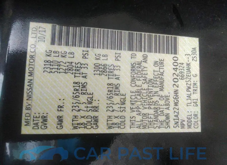 5N1AZ2MG6HN202400# 9