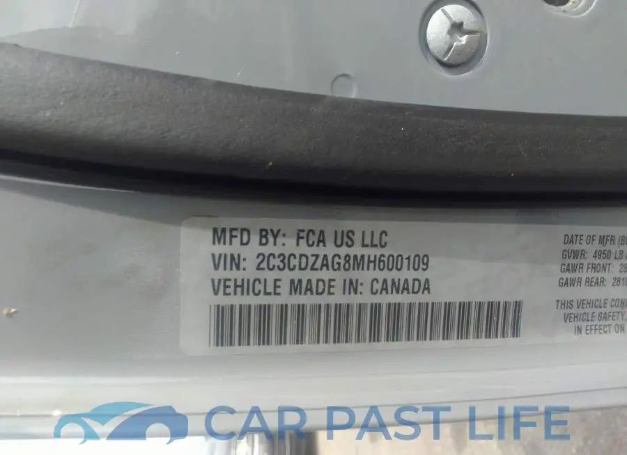 2C3CDZAG8MH600109# 9