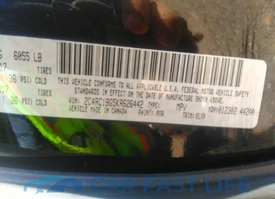 2C4RC1BG5KR626442# 9