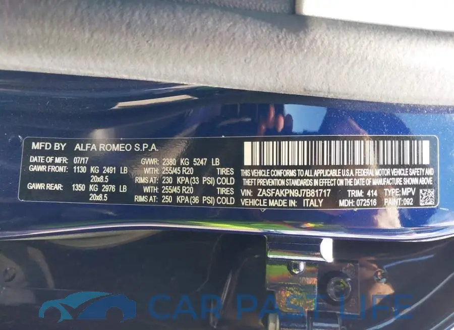 ZASFAKPN9J7B81717# 9
