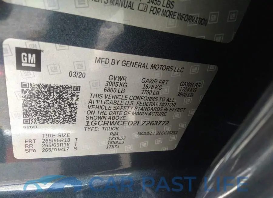1GCRWCED2LZ263772# 9