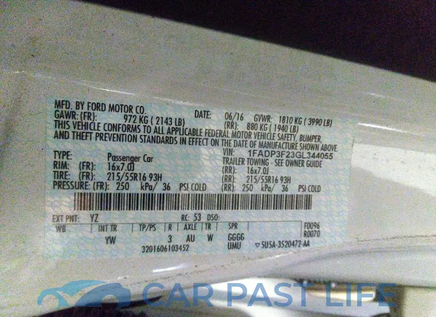 1FADP3F23GL344055# 9