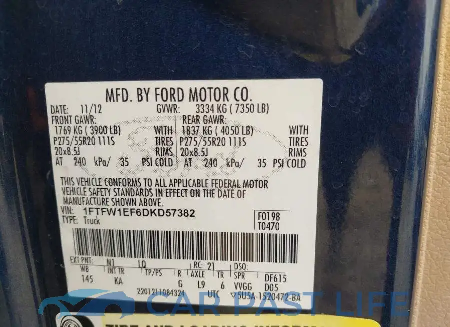 1FTFW1EF6DKD57382# 9