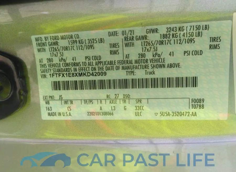 1FTFX1E8XMKD42009# 9