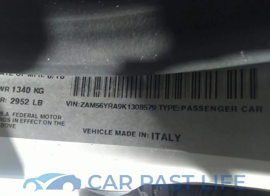 ZAM56YRA9K1308579# 9
