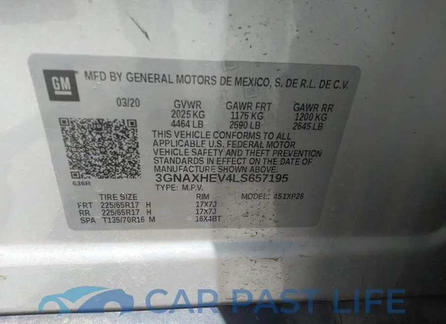 3GNAXHEV4LS657195# 9