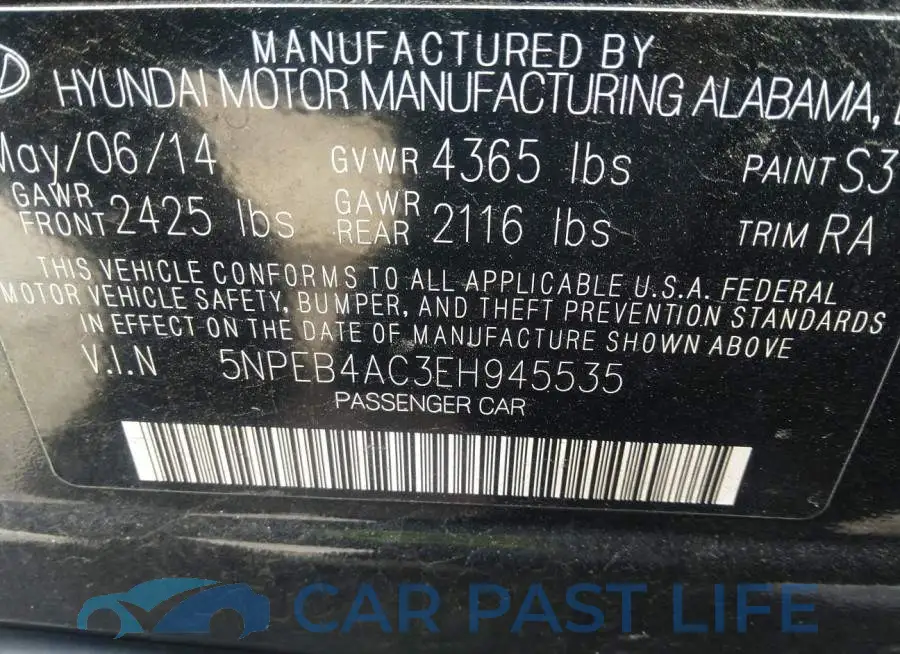 5NPEB4AC3EH945535# 9