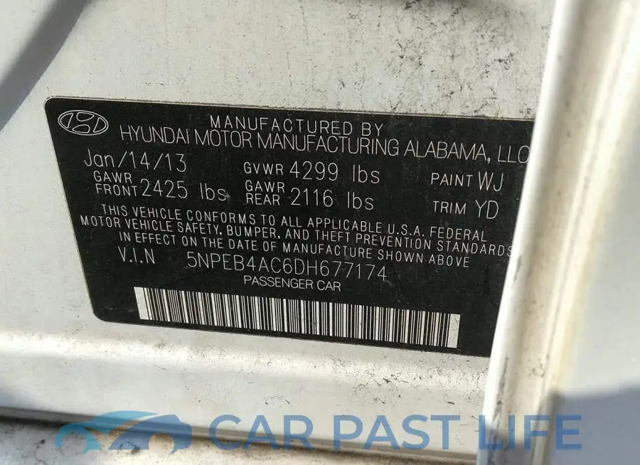 5NPEB4AC6DH677174# 9