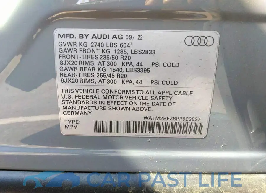 WA1M2BFZ8PP003527# 9