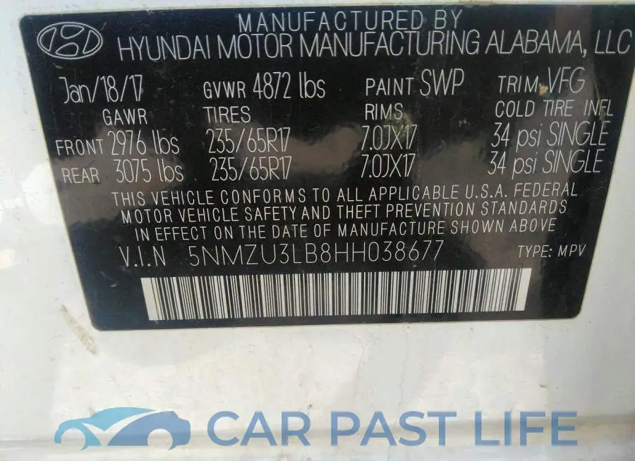 5NMZU3LB8HH038677# 9