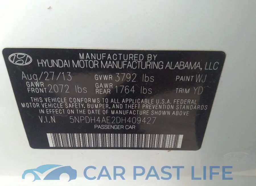 5NPDH4AE2DH409427# 9