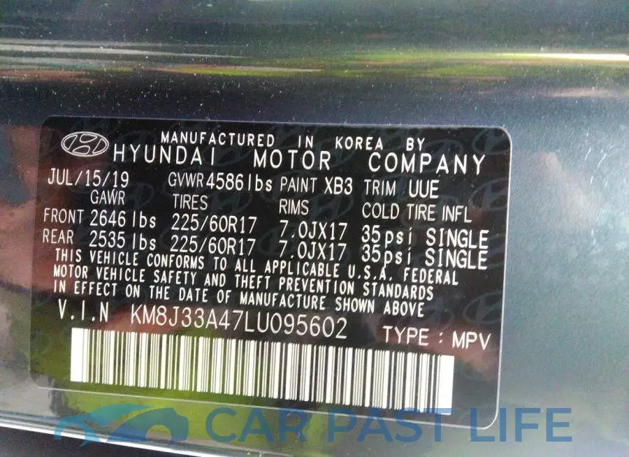 KM8J33A47LU095602# 9