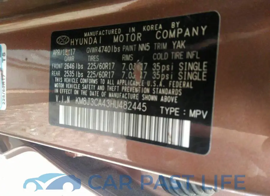 KM8J3CA43HU482445# 9