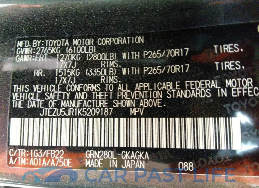 JTEZU5JR1K5209187# 9