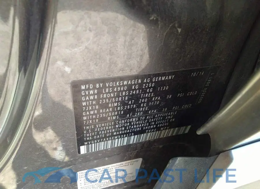 WVGBV7AX5FW538113# 9