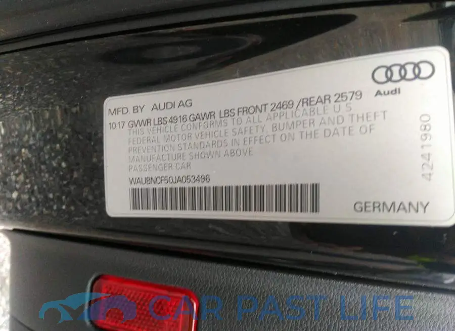 WAUBNCF50JA053496# 9
