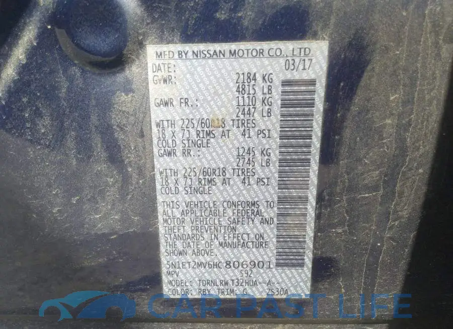 5N1ET2MV6HC806901# 9