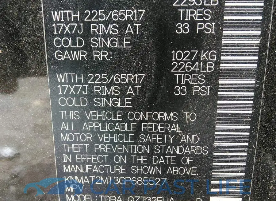 KNMAT2MT3GP685527# 9