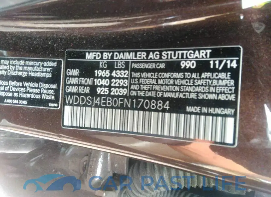 WDDSJ4EB0FN170884# 9