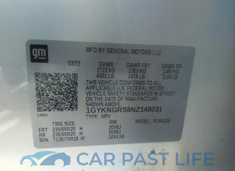 1GYKNGRS8NZ148031# 9