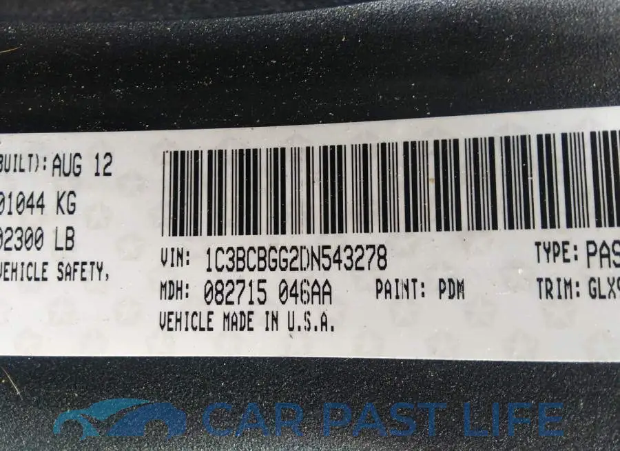 1C3BCBGG2DN543278# 9