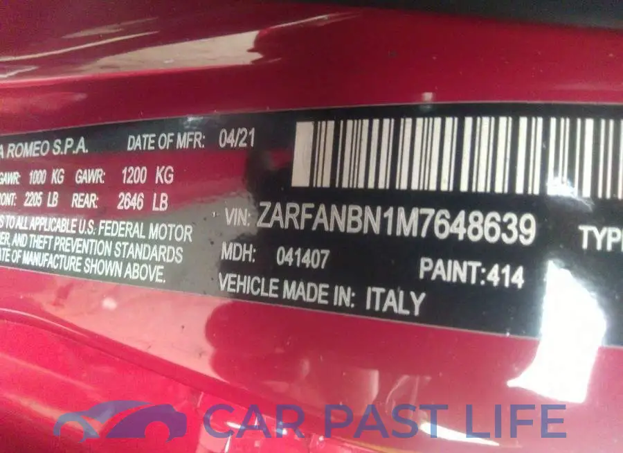ZARFANBN1M7648639# 9