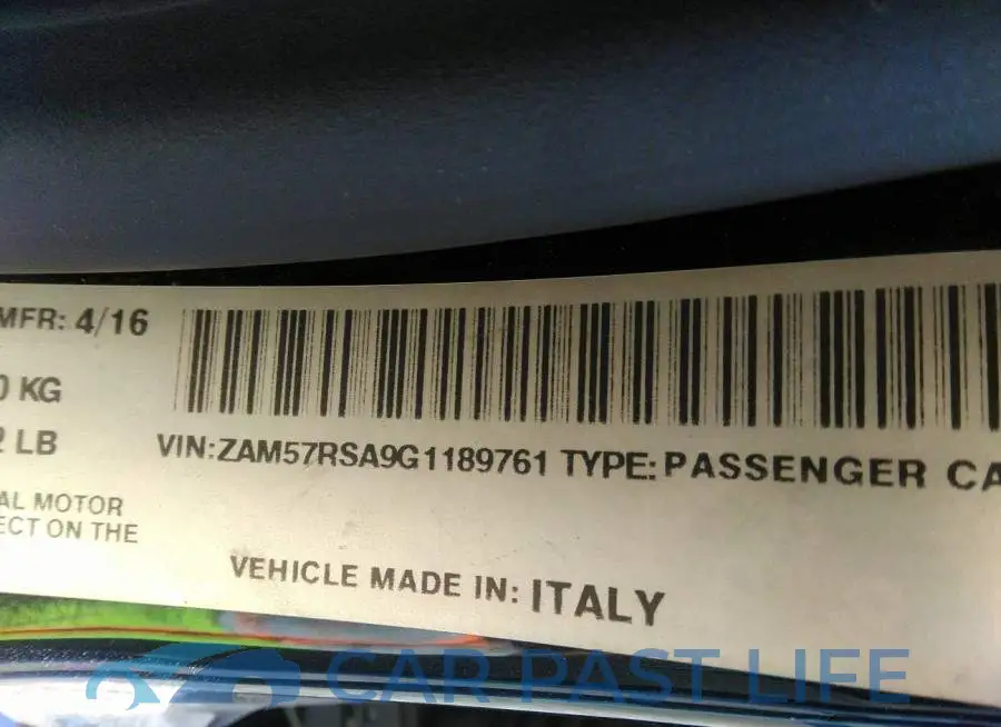 ZAM57RSA9G1189761# 9