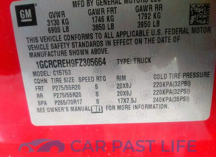 1GCRCREH9FZ305664# 9
