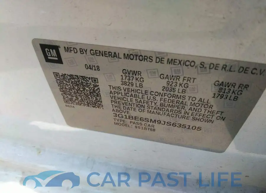 3G1BE6SM9JS635105# 9